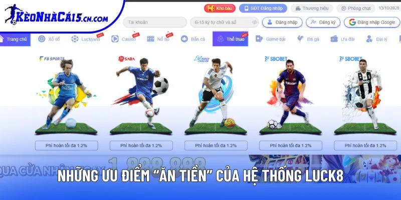 Những ưu điểm “ăn tiền” của hệ thống Luck8 